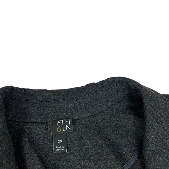 6th & Ln Blazer Womens Size 20 Gray Knit Basic Jacket Corpcore Office Boardroom - Picture 11 of 16